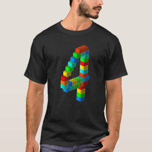 T-shirt Bâtiment mignon 4e anniversaire 4 ans Garçons