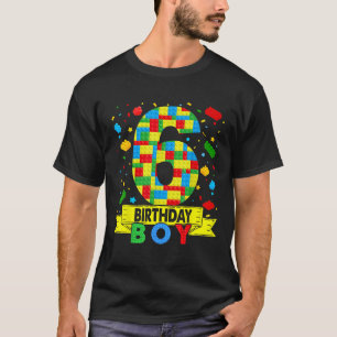 T-shirt Bâtiments de 6 ans Blocs de 6e anniversaire Boy Br