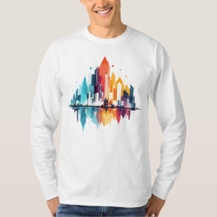 T-shirt Bâtiments Paysage Gratte-ciel moderne Vie urbaine
