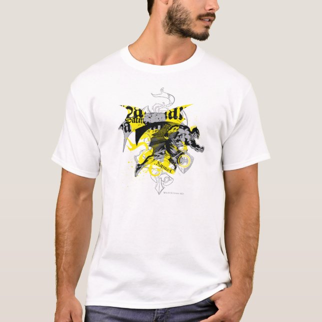T-shirt Batman Collage noir et jaune (Devant)