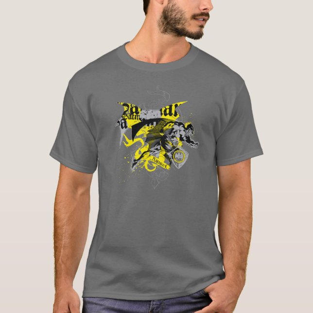 T-shirt Batman Collage noir et jaune (Devant)