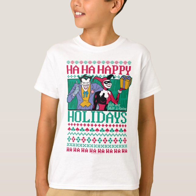 T-shirt Batman | Joyeuses fêtes Joker & Harley Quinn (Devant)