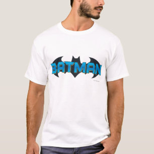 T-shirt Batman   Logo de nom bleu