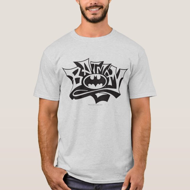 T-shirt Batman | Logo du nom du graffiti (Devant)