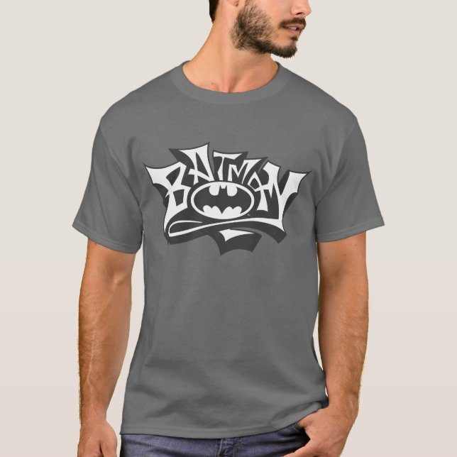 T-shirt Batman | Logo du nom du graffiti (Devant)
