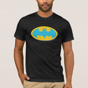 T-shirt Batman Symbole Cyan Stripes