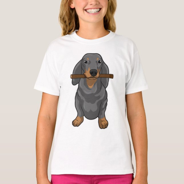T-shirt Bâton Dachshund (Devant)