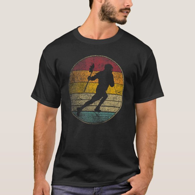 T-shirt Bâton de balle de crosse Style rétro les années 70 (Devant)