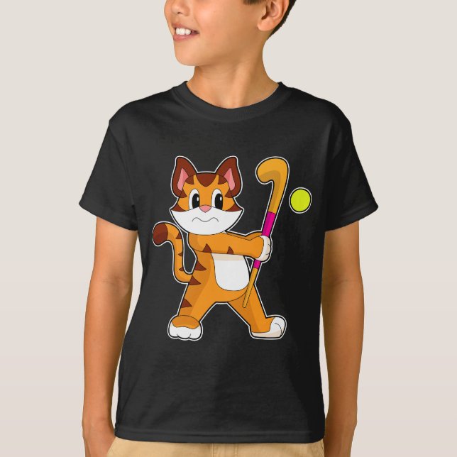 T-shirt bâton de hockey de terrain de tigre (Devant)