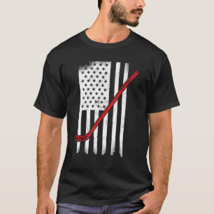 T-shirt Bâton de hockey Drapeau américain Hockey Drapeau U