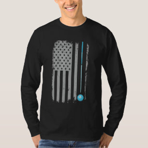 T-shirt Bâton de piscine Billiards 8 Ball US Drapeau améri