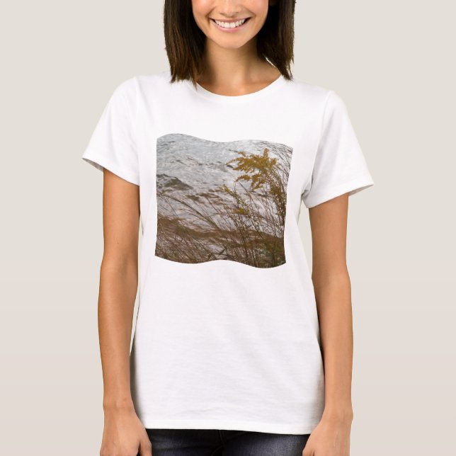T-shirt Bâton d'or d'automne contre cool gris lac Arrowhea (Devant)