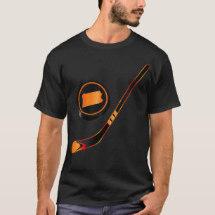 T-shirt Bâton orange noir et canard LNH PA
