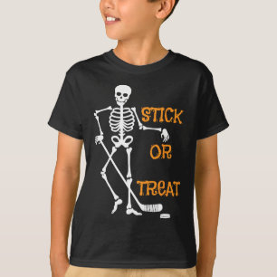 T-shirt Bâton ou squelette de traitement de hockey sur gla