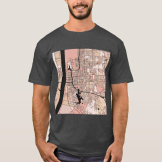 T-shirt Baton Rouge Carte Motif en Pastels Rose doux
