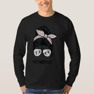 T-shirt Baton Twirler maman vie chaotique cheveux lunettes