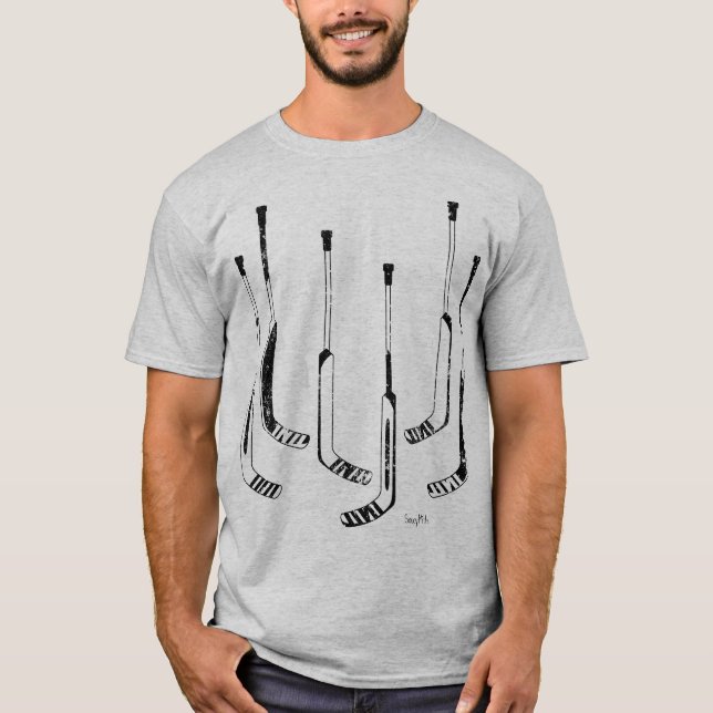 T-shirt Bâtons de gardien de hockey noir (Devant)