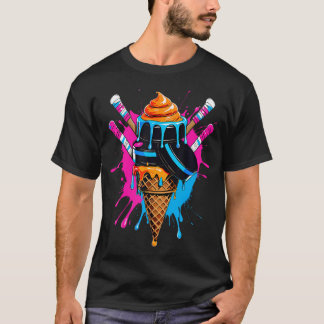 T-shirt Bâtons de Hockey Crème Glacée Goutte de Sprinkle S