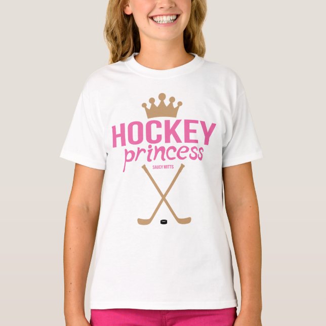 T-shirt Bâtons de hockey rose princesse (Devant)