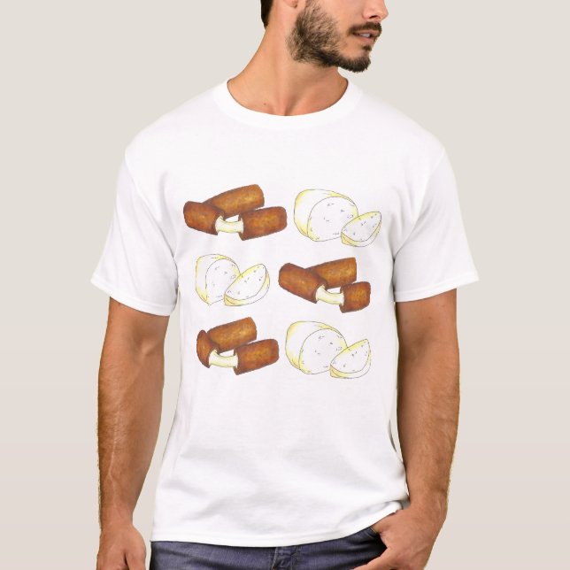 T-shirt Bâtons Fromage Mozzarella frits Alimentation en bo (Devant)