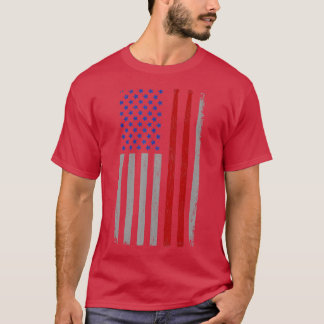 T-shirt Bâtons vintages à tambour Drapeau américain Funny 