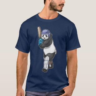T-shirt Batte de cricket Panda