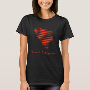 T-shirt Battement de coeur de Bosnie-Herzégovine Drapeau b