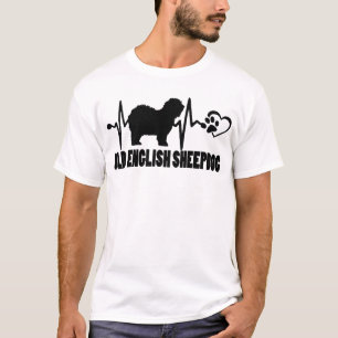 T-shirt Battement de cœur – Old English Sheepdog - Meilleu