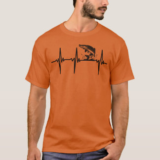 T-shirt Battement de coeur pour la pêche sportive du broch