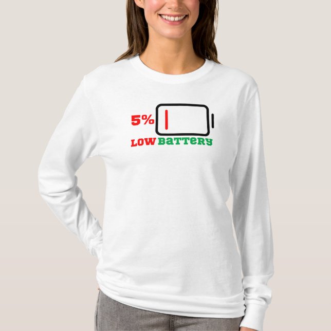T-shirt Batterie basse 5 % (Devant)
