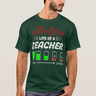 T-shirt Batterie de la vie un enseignant Thanksgiving Noël