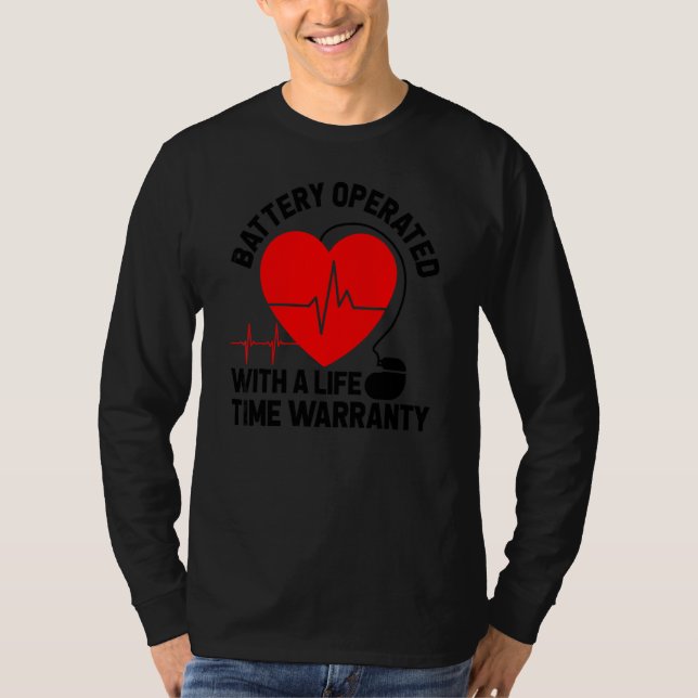 T-shirt Batterie Pacemaker Bénéficiaire Attaque cardiaque (Devant)