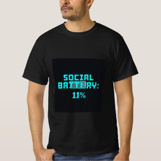 T-shirt Batterie sociale 1 %- Glitch Art Gen Z Humour T-sh