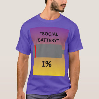 T-shirt Batterie sociale à 1 pour cent, graphique drôle po