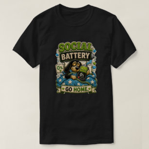 T-shirt Batterie Sociale Rentrer à la Maison Personnalisé 