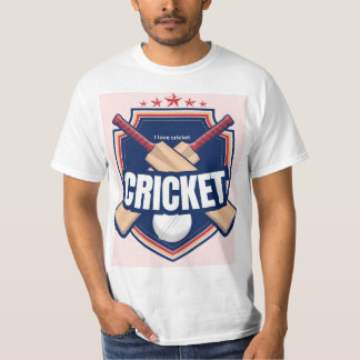 T-shirt Battes de cricket avec balle et texte écrit
