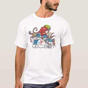 T-shirt Batteur aux pieds nus de poulpe de cannelure