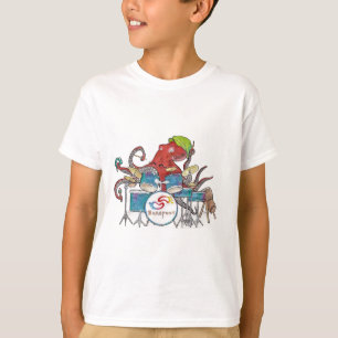 T-shirt Batteur aux pieds nus de poulpe de cannelure