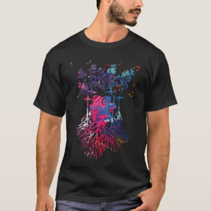 T-shirt Batteur Batterie Colorée Batterie Tambour