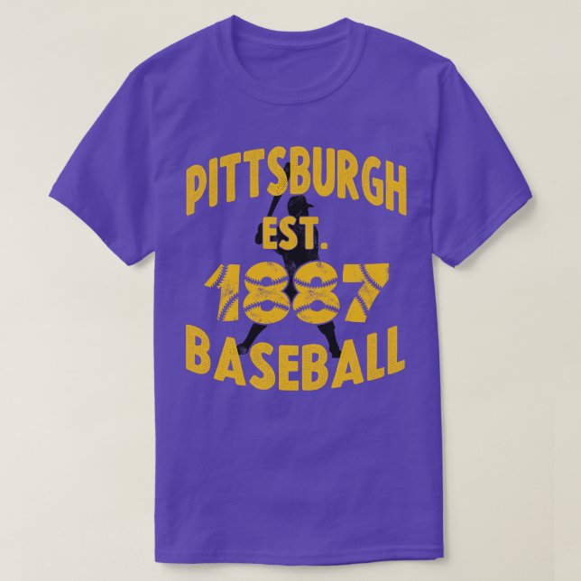 T-shirt Batteur de base-ball Pittsburgh Est 1887 Vinta (Design devant)