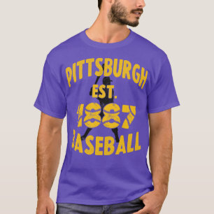 T-shirt Batteur de base-ball Pittsburgh Est 1887 Vinta