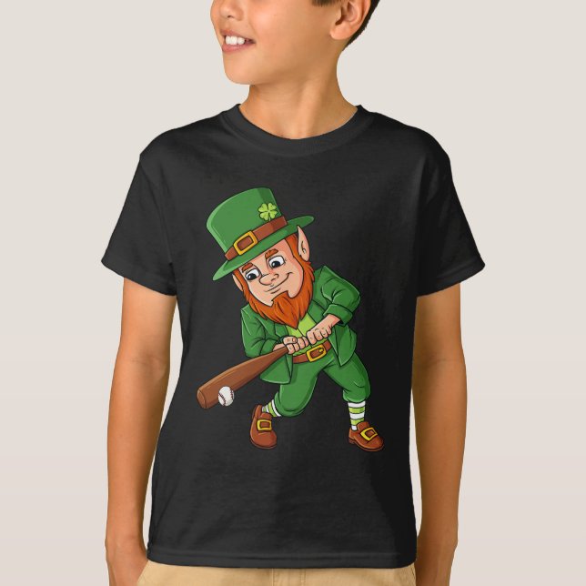 T-shirt Batteur de baseball Jour de la Saint Patrick Lepre (Devant)