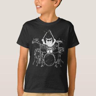 T-shirt Batteur de chat Jouer des tambours Garçon