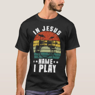 T-shirt Batteur Jésus Batterie Percussion Foi Chri