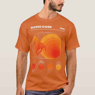 T-shirt Bauhaus Horse Core Orange en blanc