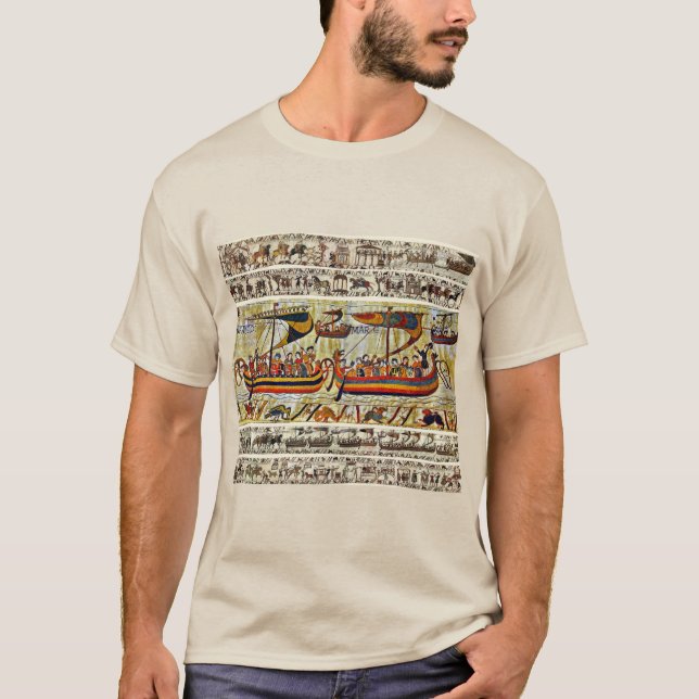 T-SHIRT BAYEUX TAPESTRY 1066 NAVIRES VIKING (Devant)