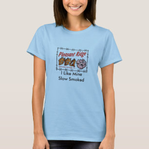 T-shirt BBQ agréable Vert T de Ridge, j'aime MineSlow fum