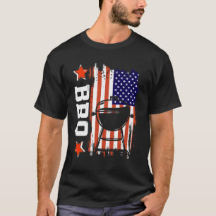 T-shirt BBQ American Flag BBQ Love 4 juillet