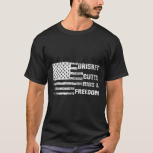 T-shirt Bbq Amusant, Brisket Butts Ribs Et Liberté, Funny
