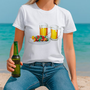 T-shirt BBQ brochettes et biscuits d'été de bière